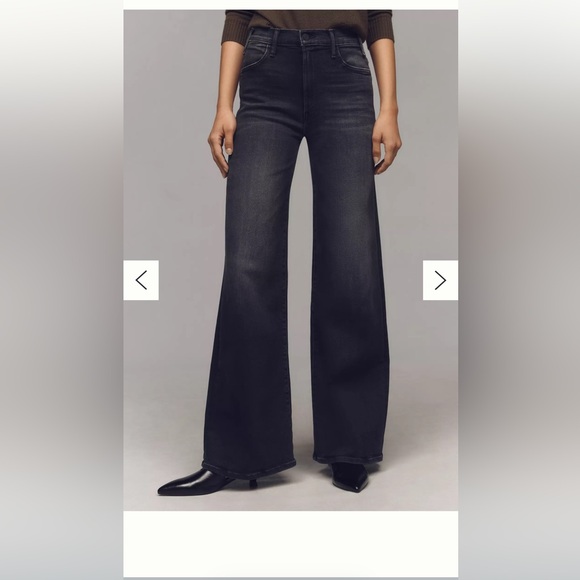 Mother the Hustler Roller High Rise Women's Black Flared Jeans - Picture 2 of 7